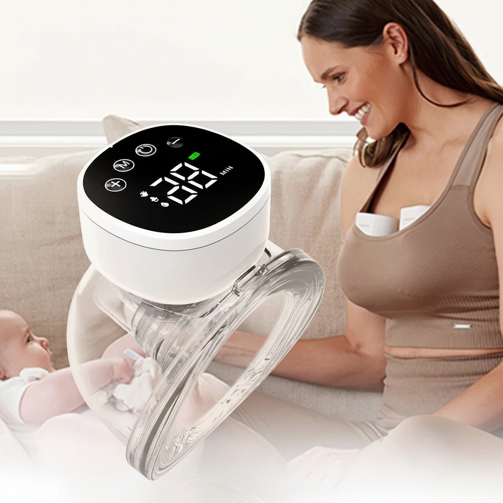 Maman et bébé avec tire lait double utilisation