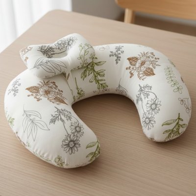 Coussin d'allaitement avec motif de feuille