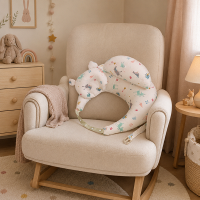 Coussin allaitement sur un fauteuil