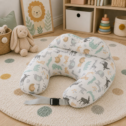 Coussin d allaitement sur un tapis dans la chambre de bébé