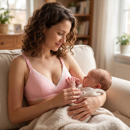 Maman allaite avec soutien gorge allaitement rose