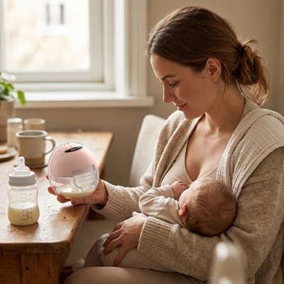 Maman regarde tire lait electrique pendant allaitement