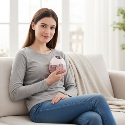 Tire lait portable montré par une maman