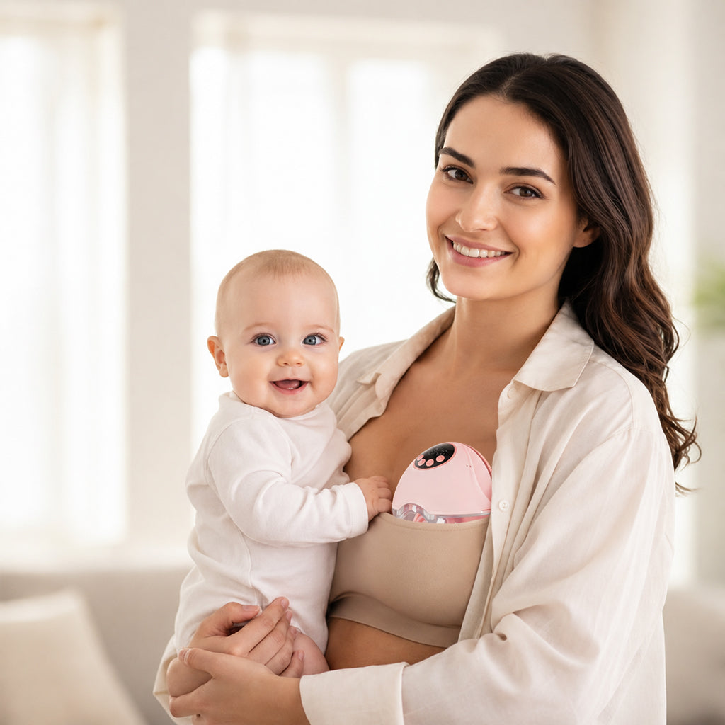 Tire lait portable sur maman avec bébé